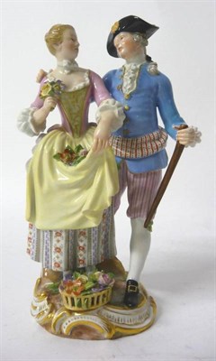 Lot 180 - A Meissen Porcelain Figure Group as Spring from the Seasons, late 19th/early 20th century, the...