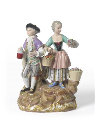 Lot 181 - A Meissen Porcelain Figure Group of The Wine Growers, late 19th/early 20th century, after the model