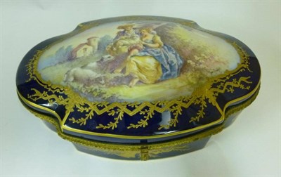 Lot 196 - A Gilt Metal Mounted Sèvres Style Porcelain Casket and Hinged Cover, late 19th century, of...