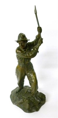 Lot 306 - After Paul d'Aire: A French Bronze Figure of a Woodsman, early 20th century, the standing...