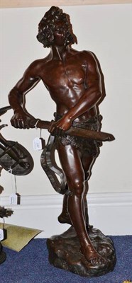 Lot 317 - A French Bronze Figure of a Barbarian, cast from a model by Henri Fugere (1872-1944), titled...