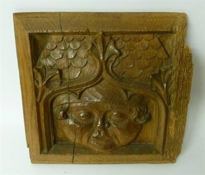 Lot 346 - A Carved Oak Panel, probably 16th century, of rectangular form, carved in high relief with a...