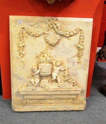 Lot 360 - A Neo-Classical White Marble Panel, in 18th century style, of vertical rectangular form, in...