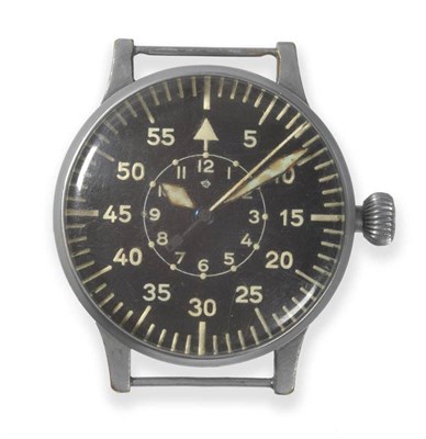 Lot 404 - A Rare Giant-Sized Second World War German Luftwaffe Aviator's Wristwatch, signed Laco, so...