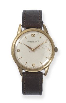 Lot 406 - An 18ct Gold Centre Seconds Wristwatch, signed International Watch Co, Schaffhausen, circa...