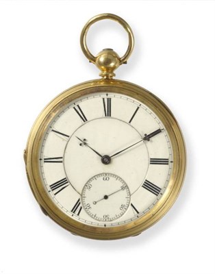 Lot 418 - An 18ct Gold Open Faced Pocket Watch, signed F Powell, Briggate, Leeds, 1868, lever movement,...