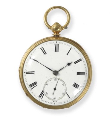 Lot 419 - An 18ct Gold Open Faced Pocket Watch, 1873, lever movement, enamel dial with Roman numerals,...