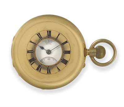 Lot 420 - An 18ct Gold Half Hunting Cased Keyless Pocket Watch, signed Dent, 61 Strand & 4 Royal...