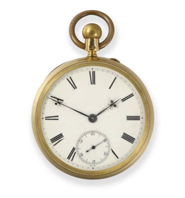 Lot 425 - An 18ct Gold Open Faced Keyless Pocket Watch, signed Hewitt, 444 Victoria Street, Grimsby,...