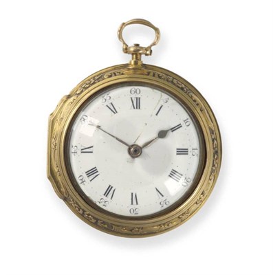 Lot 429 - A Gold Repousse Pair Cased Verge Pocket Watch, signed Robert Ward, Abchurch Lane, London, No.13899