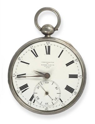 Lot 433 - A Silver Pocket Chronometer, signed Morris Tobias, 31 Minories, London, No.338, 1827, gilt...