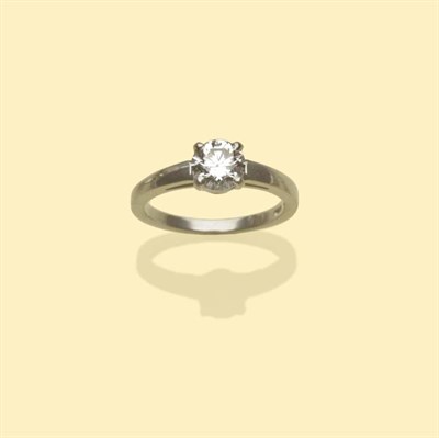 Lot 636 - A Diamond Solitaire Ring, by Bvlgari, the round brilliant cut diamond in a four claw setting,...