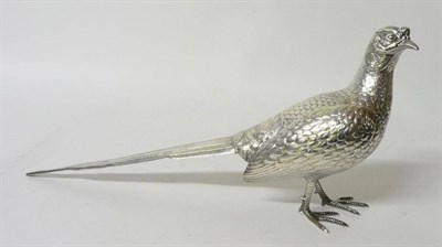 Lot 671 - An Elizabeth II Silver Cock Pheasant Table Ornament, maker's mark H&L, London 1962,...