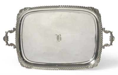 Lot 678 - A George V Silver Tray, Harrison Brothers & Howson, Sheffield 1914, of rounded rectangular form...