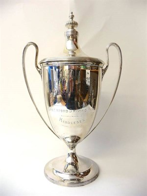 Lot 679 - A George V Silver Cup and Cover, maker's mark HEB/FEB, Chester 1911, the pedestal foot rising...