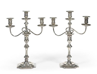 Lot 686 - A Pair of Late Victorian Two-Branch Three-Light Silver Table Candelabra, Hawksworth Eyre Ltd,...