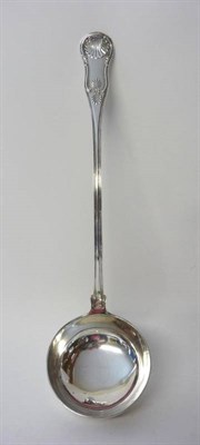 Lot 697 - A Victorian Scottish Silver Soup Ladle, J Muir Jr, Glasgow 1844, King's pattern single struck, 37cm