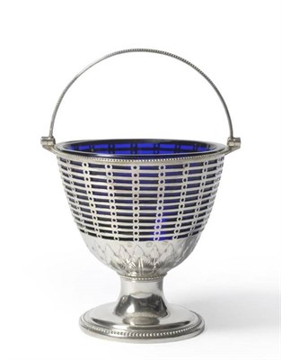 Lot 711 - A George III Silver Sugar Basket, Richard Morton & Co, Sheffield 1777, the pedestal beaded foot...