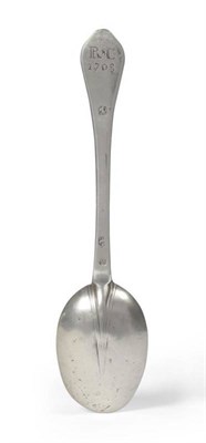 Lot 718 - A William III Silver Dognose Spoon, Richard Colegate, Lewes, circa 1700, inscribed RC 1703,...