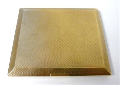 Lot 721 - A 9ct Gold Cigarette Case, maker's mark TWL, London 1935, plain rectangular with engine turned...