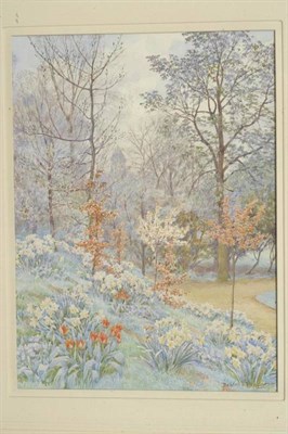 Lot 747 - Beatrice E. Parsons (1870-1955)   "A Wild Garden, St John's College, Oxford " Signed, inscribed...