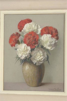 Lot 771 - Robert Louis Raymond Duflos (b.1898)  "Carnations "  Signed, inscribed verso, pastel drawing,...