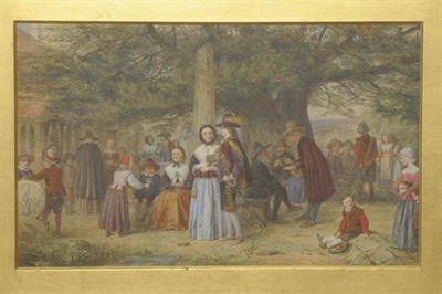 Lot 795 - Joseph Lionel Williams (c.1815-1877)  "Sunday Morning in the Olden Time " Inscribed verso,...