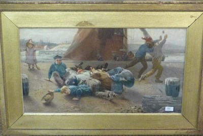 Lot 800 - Edwin Buckman (c.1841-1930)  "A Scramble for the Ball " Signed and dated 1880, pencil and...