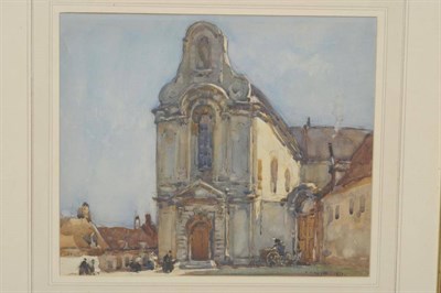 Lot 805 - Frederick (Fred) Lawson (1888-1968)   "Church of St Ansterbert, Montreuil " Signed and dated...