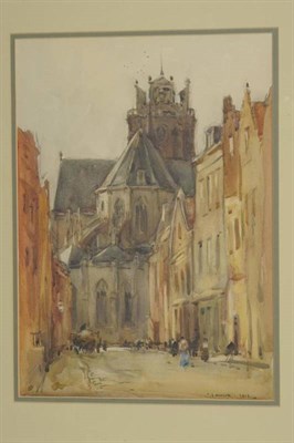 Lot 807 - Frederick (Fred) Lawson (1888-1968)   "Street in Dordrecht " Signed and dated 1913, inscribed...