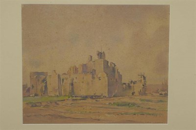 Lot 815 - Frederick (Fred) Lawson (1888-1968) Middleham Castle Signed, pencil and watercolour on tinted...