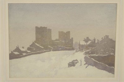 Lot 825 - Henrietta Lister (1895-1959)  "Castle Bolton in Winter " Inscribed verso, pencil and...