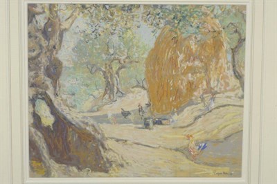 Lot 826 - Edgar Thomas Wood (1860-1935)  "Chickens, Hay " Signed and dated (19)28, inscribed verso,...