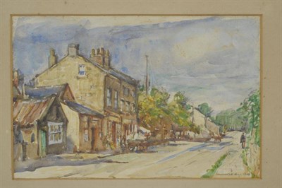 Lot 838 - Rowland Henry Hill (1873-1952) Street scene with figures  Signed and dated 1929, pencil and...