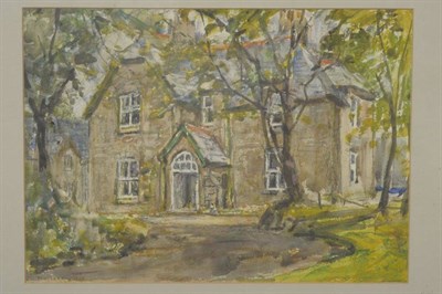 Lot 840 - Rowland Henry Hill (1873-1952)  Country house with trees beside a drive Signed and dated 1938,...