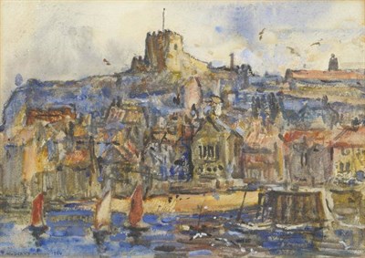 Lot 845 - Rowland Henry Hill (1873-1952)  Whitby Harbour Signed and dated 1934, watercolour and gouache...