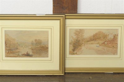 Lot 863 - George Weatherill (1810-1890)  "The Esk above Ruswarp ";  "The Esk below Ruswarp " One signed,...