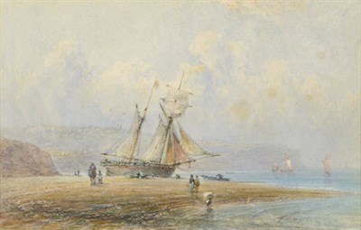 Lot 867 - George Weatherill (1810-1890) Fishing vessel beached at Sandsend Pencil and watercolour with...