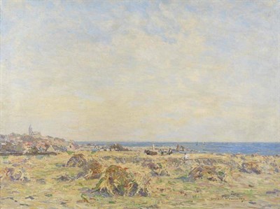 Lot 919 - Gertrude Mary Coventry (Mrs Robertson) (1886-1964)  "Harvesting near Anstruther " Signed, inscribed