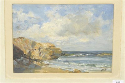 Lot 926 - John Falconer Slater (1857-1937) Beach scene at low tide  Signed, oil on paper, 23.5cm by 33.5cm