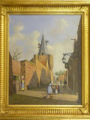 Lot 953 - A... de Groote (1892-1947) Dutch   "Stadswal von Elburg " Signed and inscribed, oil on panel,...