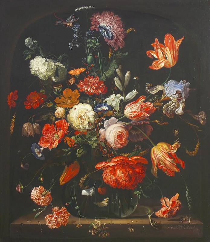 Lot 976 - Frederick Victor Bailey (1919-1997) Still life of flowers and insects Signed, oil on panel, 77cm by