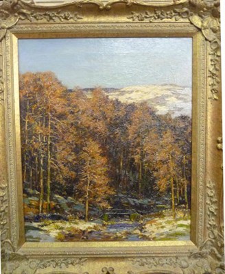 Lot 993 - George Graham RSW, RI, ROI (resigned), RBA (1881-1949)  "Winter at Redmire " Signed and dated 1915