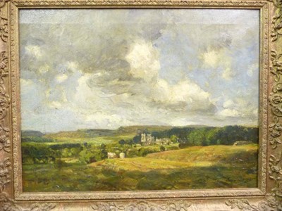 Lot 996 - Reginald Grange Brundrit RA, ROI (1883-1960)   "Helmsley Castle " Signed, indistinctly...