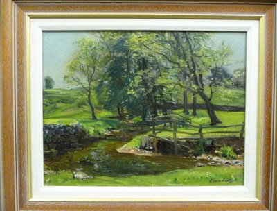 Lot 997 - Reginald Grange Brundrit  RA, ROI (1883-1960)   "Near Grassington, Yorkshire " Signed,...