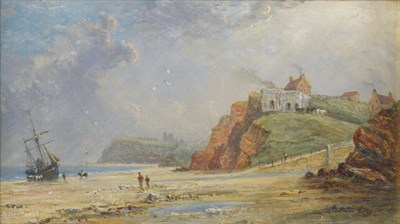 Lot 1004 - Richard Weatherill (1844-1923)  "Whitby from Upgang showing the Two Lime-Kiln there in 1853, before