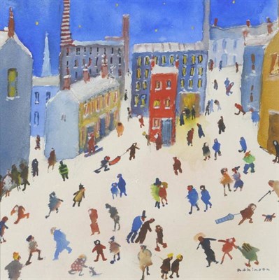 Lot 1016 - Sue Atkinson (b.1949)   "Winter's Day " Signed, mixed media on paper, 29cm by 29cm  Provenance:...