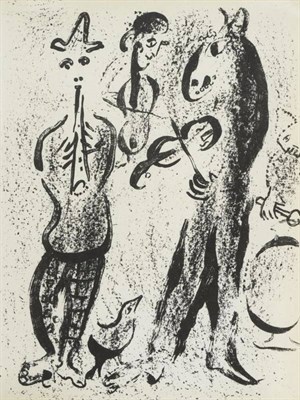 Lot 1021 - After Marc Chagall (1887-1985) French/Russian   "The Mountebanks " Original black and white...