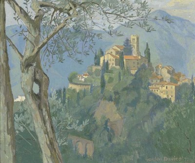 Lot 1023 - Gordon Davies (1926-2007)   "Barga, Early Morning " Signed and dated (19)77, inscribed and...