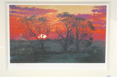 Lot 1037 - After Rolf Harris (b.1930) Australian  "Winter Sunrise " Signed limited edition 73/195, giclee...